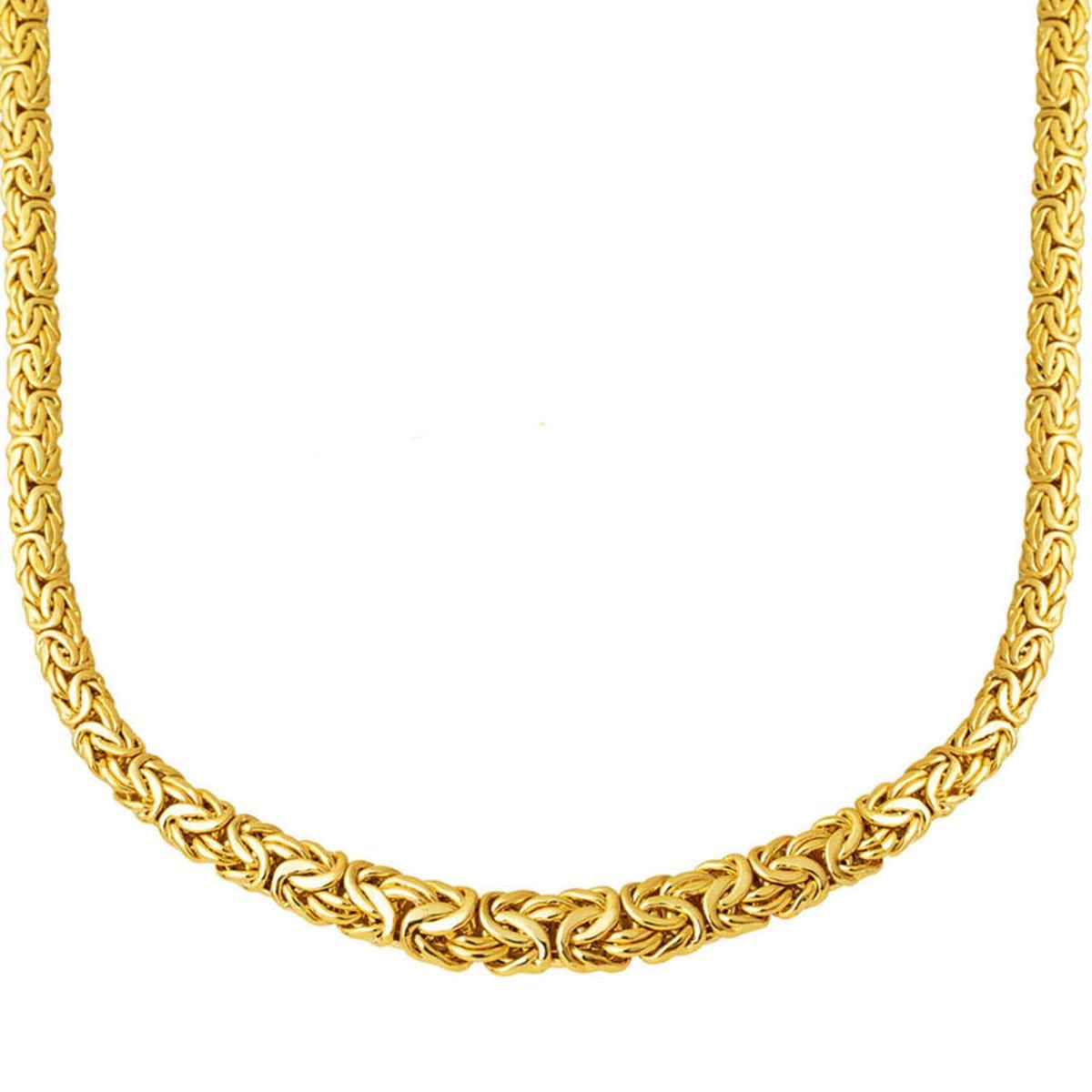 14K Yellow Gold Italian King Byzantine Collar Necklace