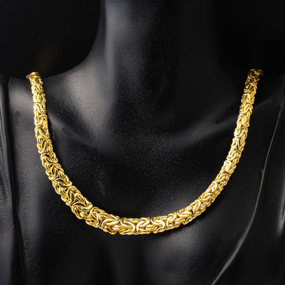 14K Yellow Gold Italian King Byzantine Collar Necklace
