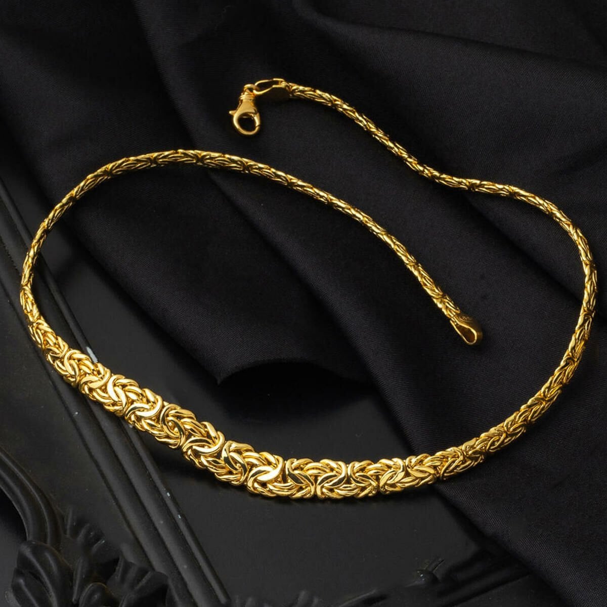 14K Yellow Gold Italian King Byzantine Collar Necklace