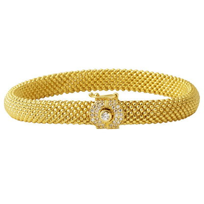 14K Yellow Gold Jessica Italian Cubic Zirconia Women's Bracelet