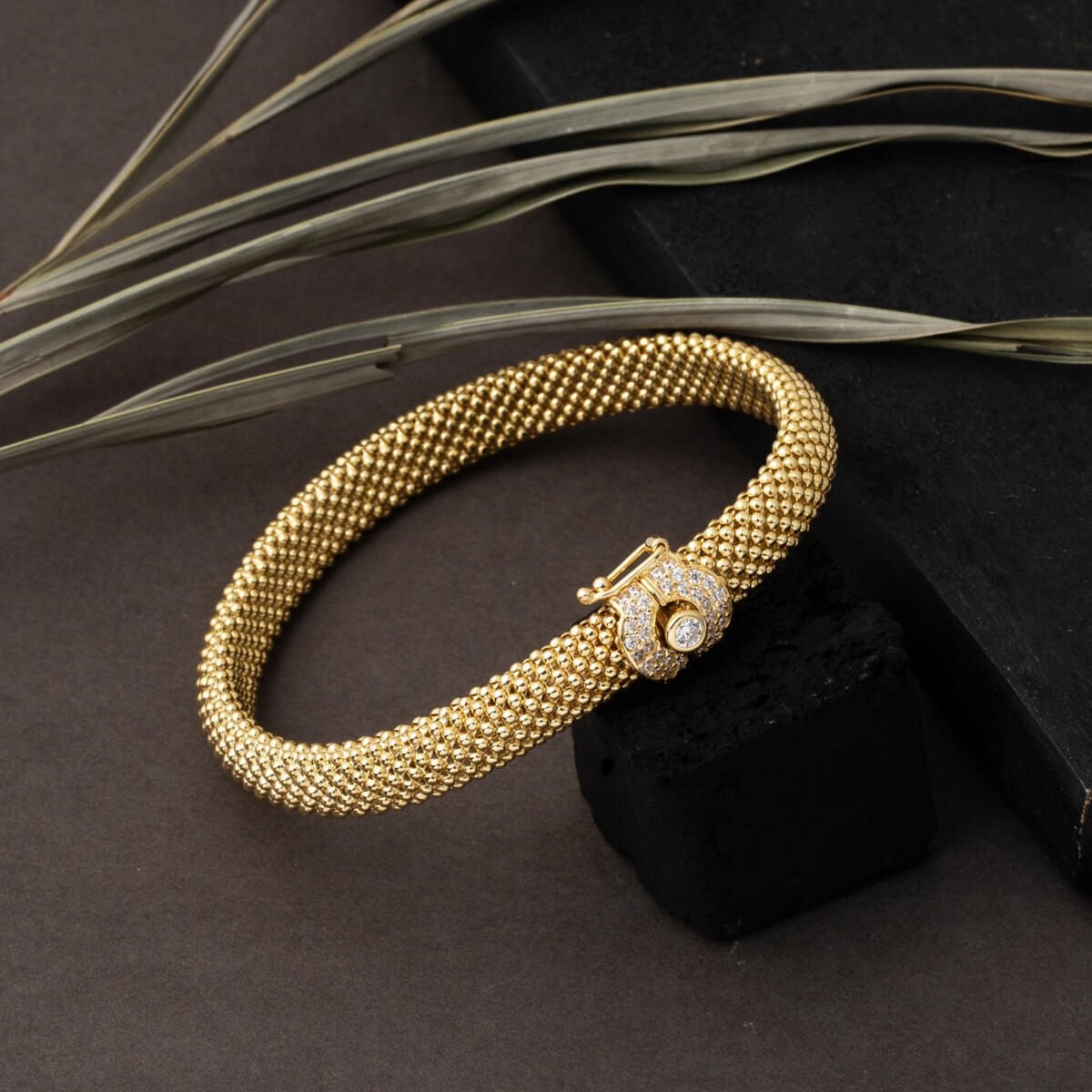 14K Yellow Gold Jessica Italian Cubic Zirconia Women's Bracelet