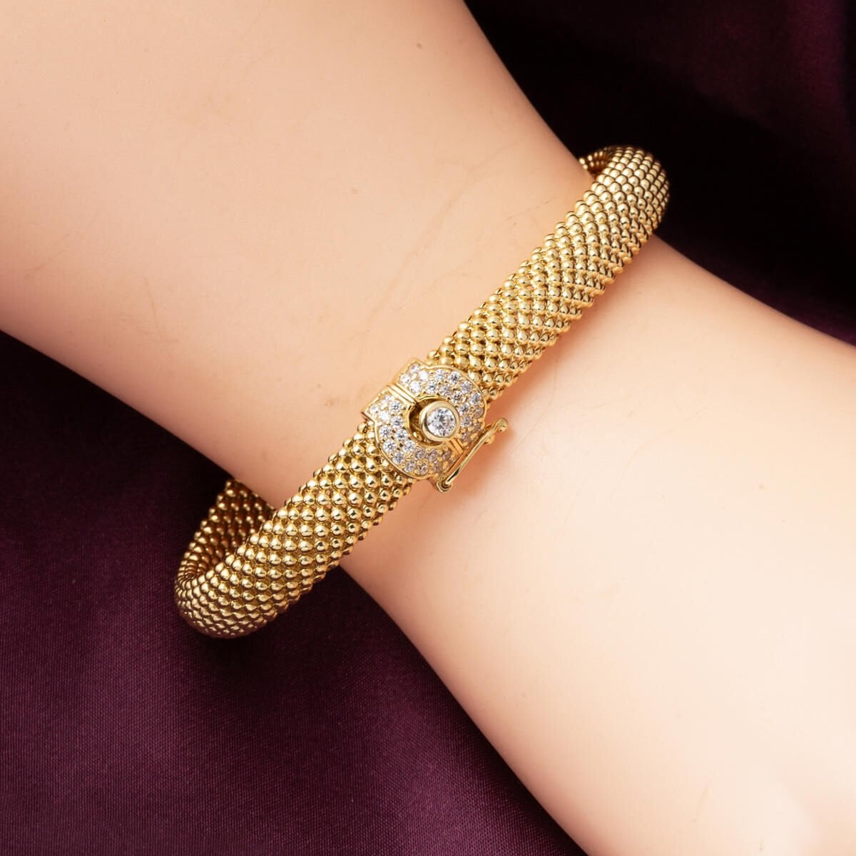 14K Yellow Gold Jessica Italian Cubic Zirconia Women's Bracelet