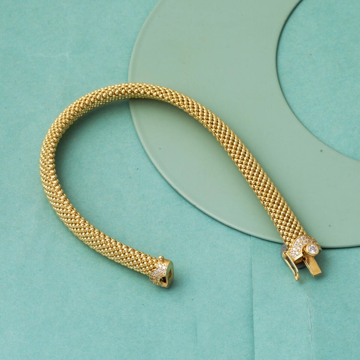 14K Yellow Gold Jessica Italian Cubic Zirconia Women's Bracelet