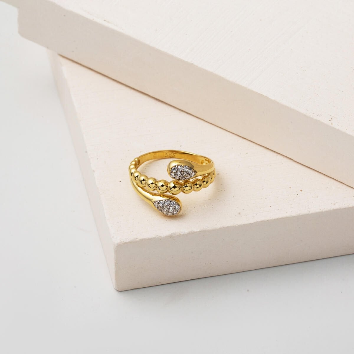 14K Yellow Gold Julia Fashion Cubic Zirconia Ring