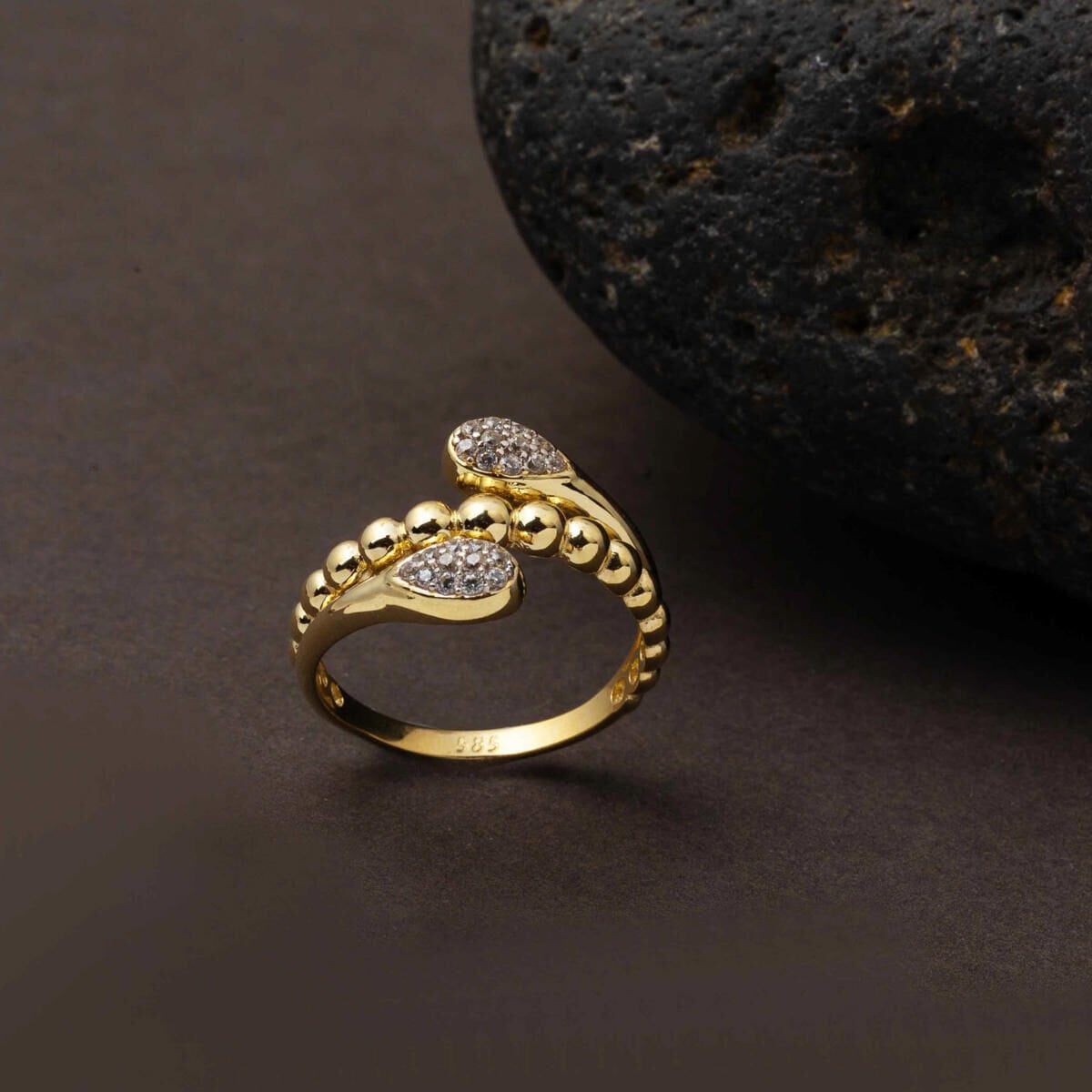 14K Yellow Gold Julia Fashion Cubic Zirconia Ring