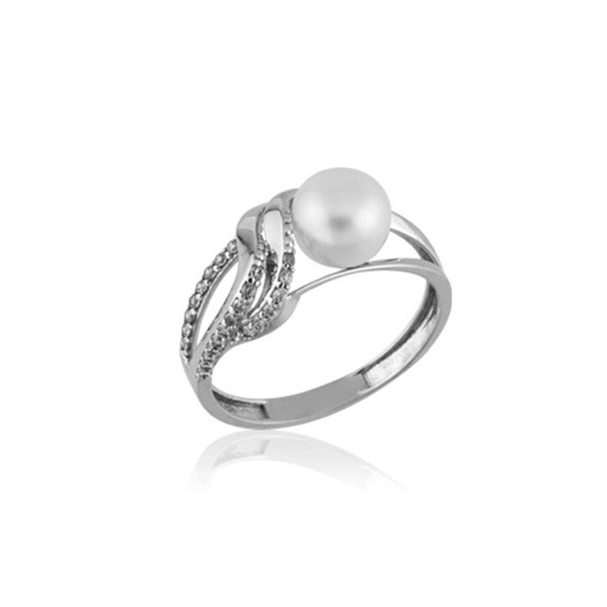 14K White Gold Julie Pearl Ring