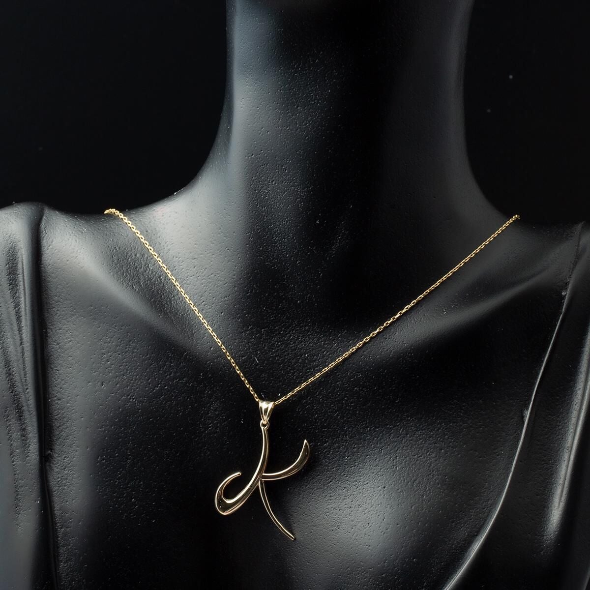 14K Yellow Gold Initial K Necklace