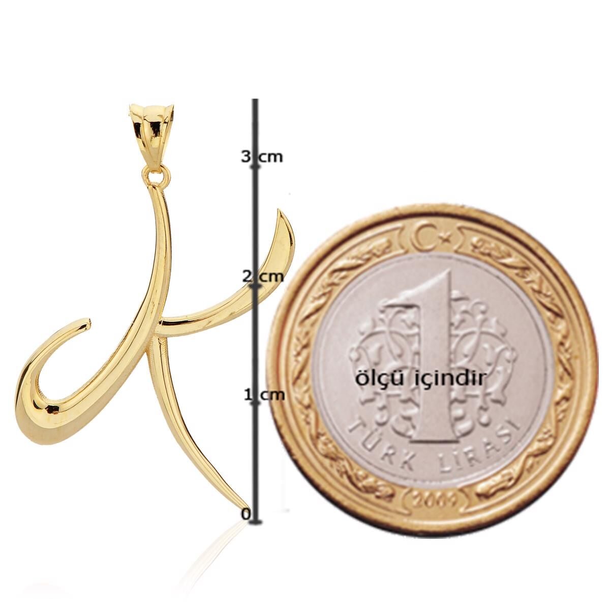 14K Yellow Gold Initial K Necklace