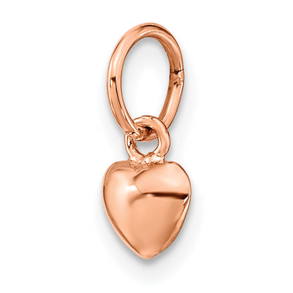 14K Rose Gold Polished 3-D Puffed Heart Charm