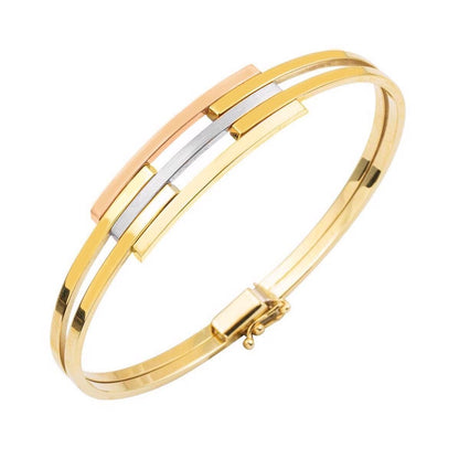 14K Yellow Gold Ribbed Bangle