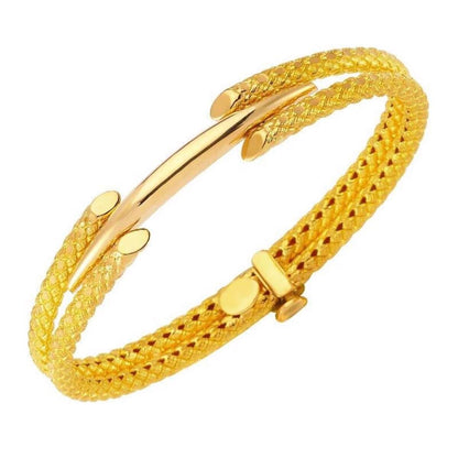 22K Yellow Gold Ribbed Bangle (20 g)
