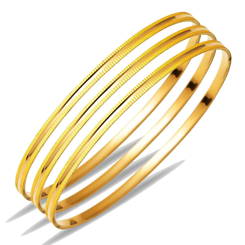 22K Yellow Gold Women's Fluted Ajda Bangle