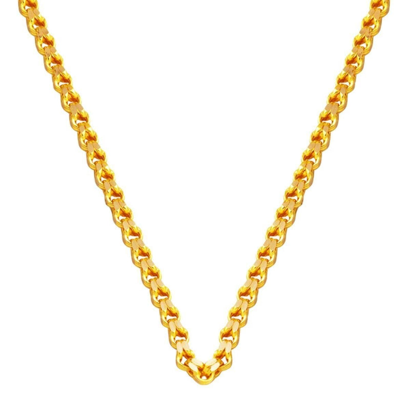 22K Yellow Gold Cage Braided Chain 50 cm