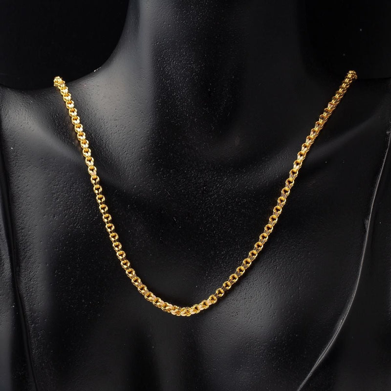 22K Yellow Gold Cage Braided Chain 50 cm