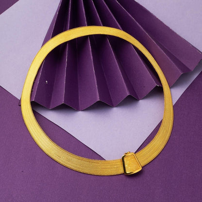 14K Yellow Gold Caucasian Mesh Collar Necklace