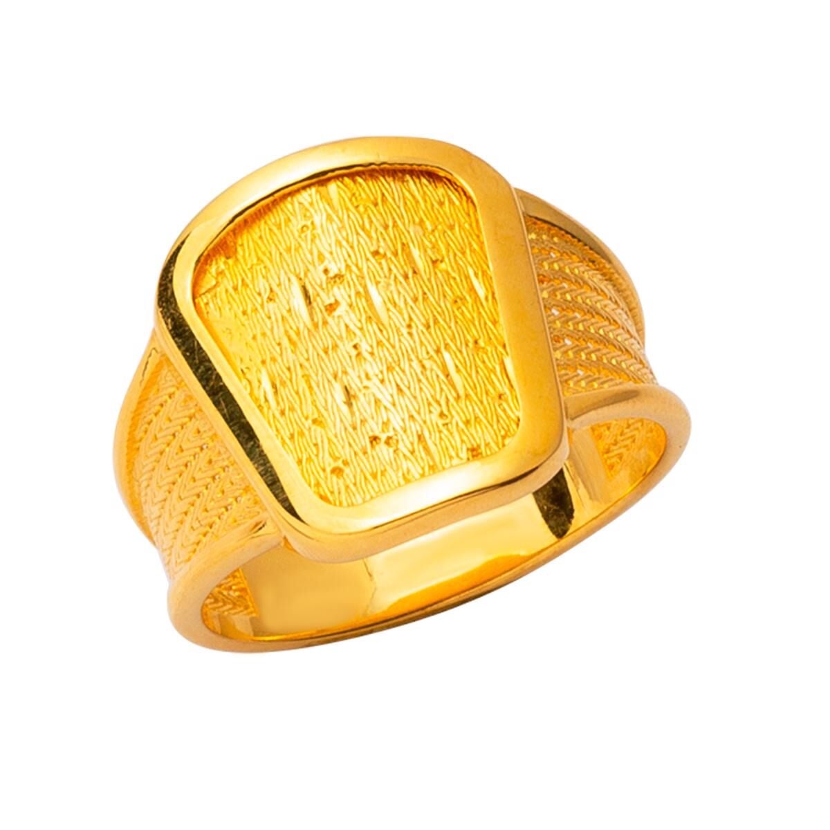 14K Yellow Gold Caucasian Mesh Ring