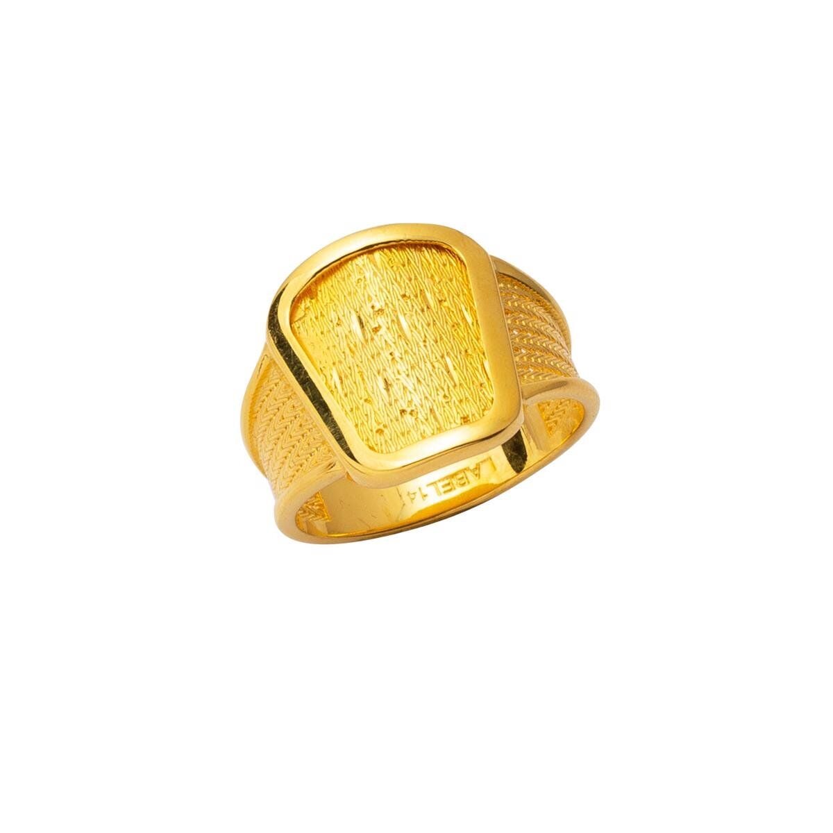 14K Yellow Gold Caucasian Mesh Ring