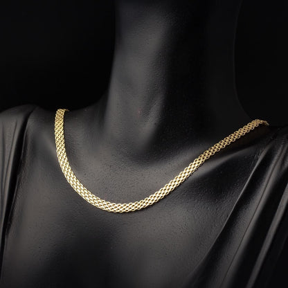14K Yellow Gold Heart Lock Collar Necklace Bracelet Set