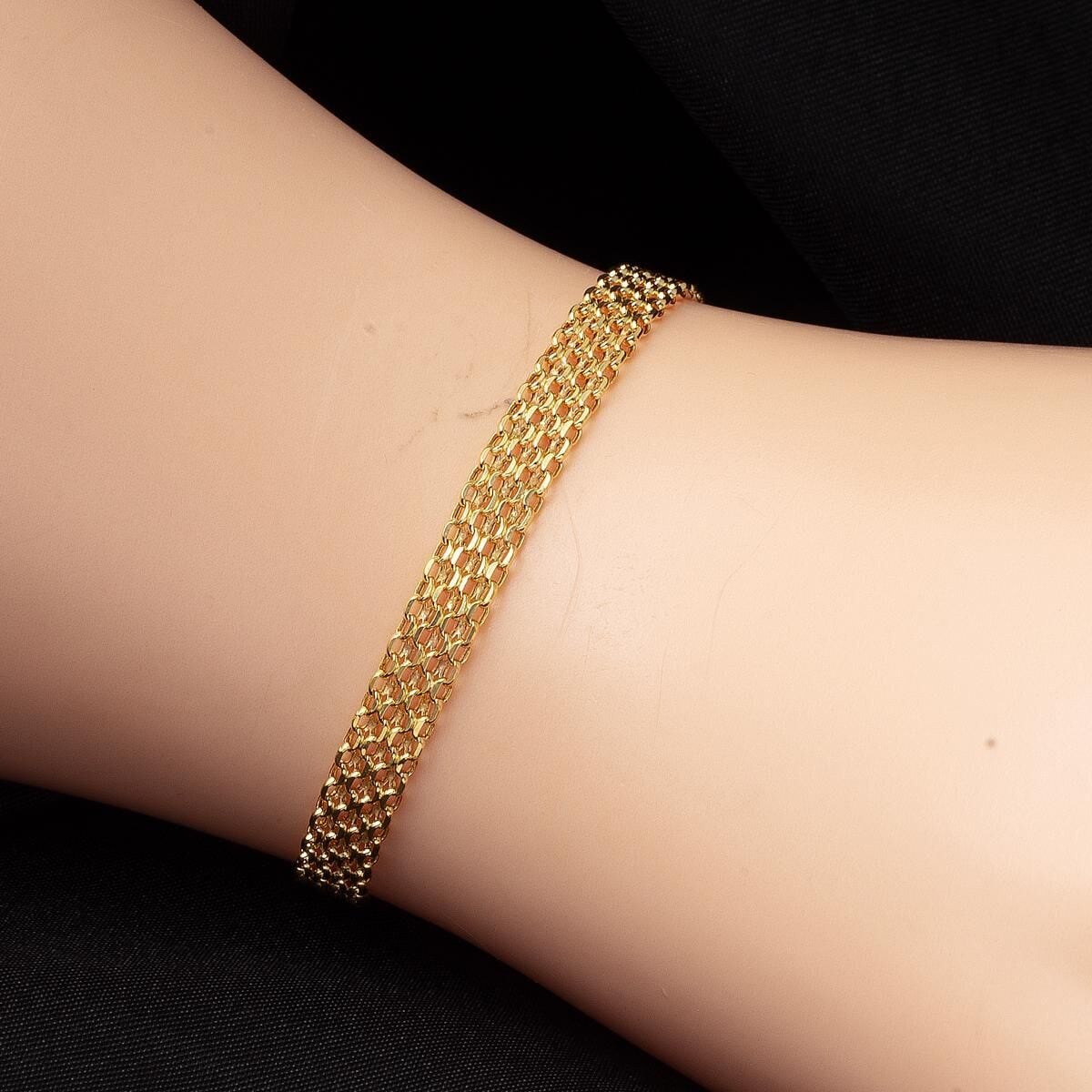 14K Yellow Gold Heart Lock Collar Necklace Bracelet Set