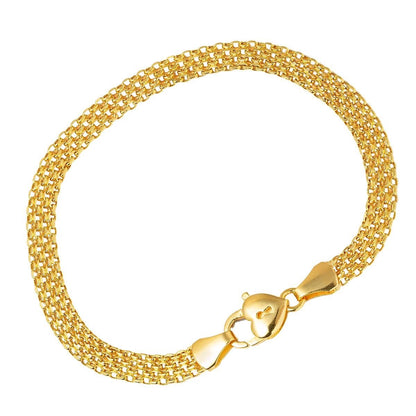 14K Yellow Gold Heart Lock Chain Bracelet