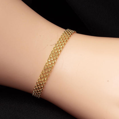 14K Yellow Gold Heart Lock Chain Bracelet