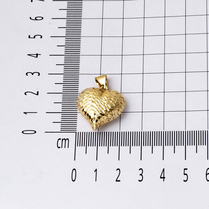 14K Gold Hand Engraved Heart Necklace
