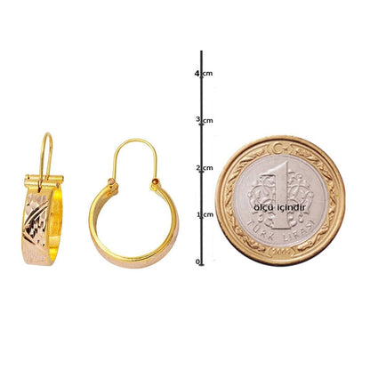 14K Yellow Gold Hand Engraved Aleppo Weave Earrings (2.5 g)
