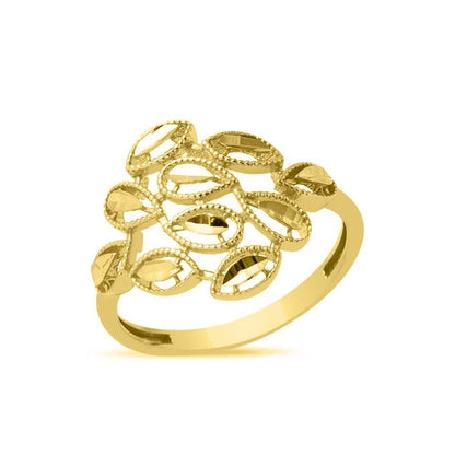 14K Yellow Gold Hand Engraved Ring