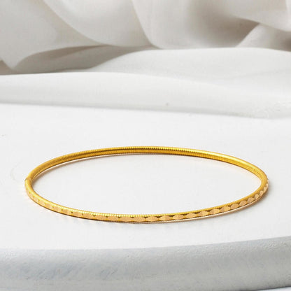14K Yellow Gold Ajda Hand Engraved Bangle