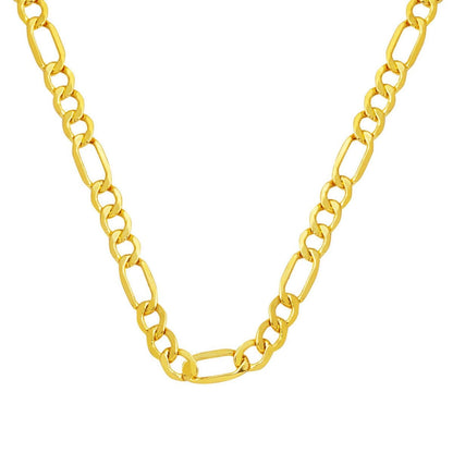 14K Yellow Gold Thick Figaro Chain Necklace 50 cm