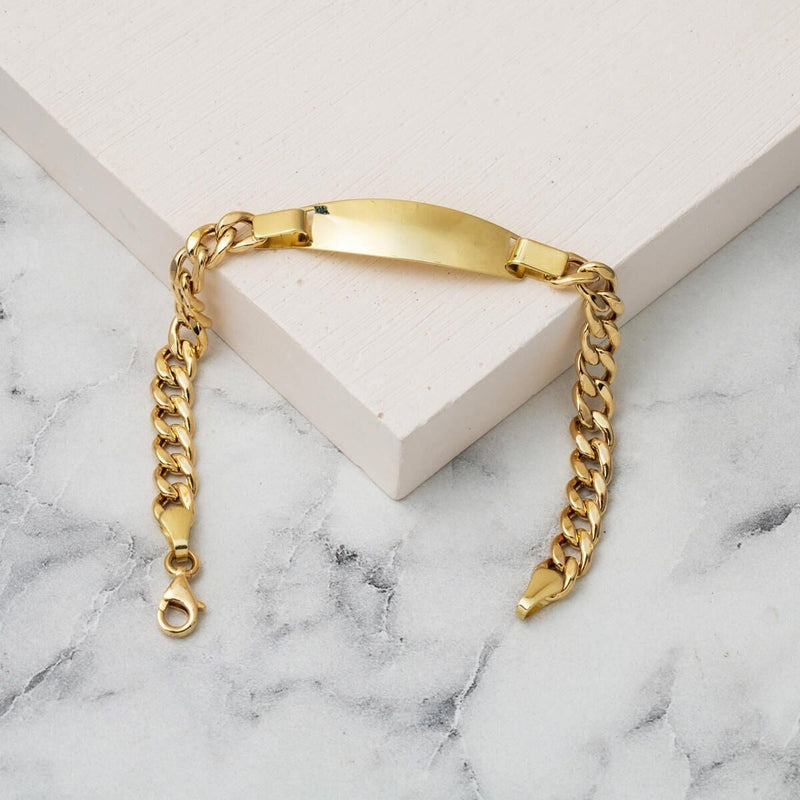 14K Yellow Gold Thick Curb Chain Children's Bracelet