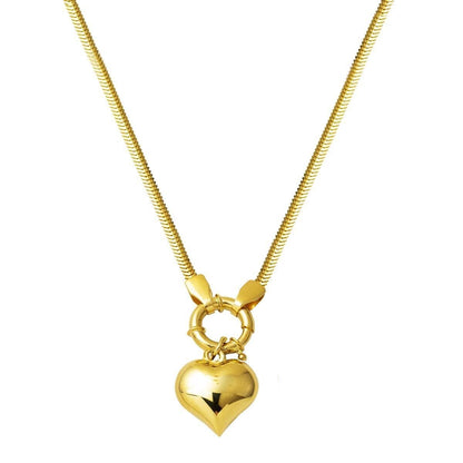 14K Yellow Gold Heart Collar Necklace