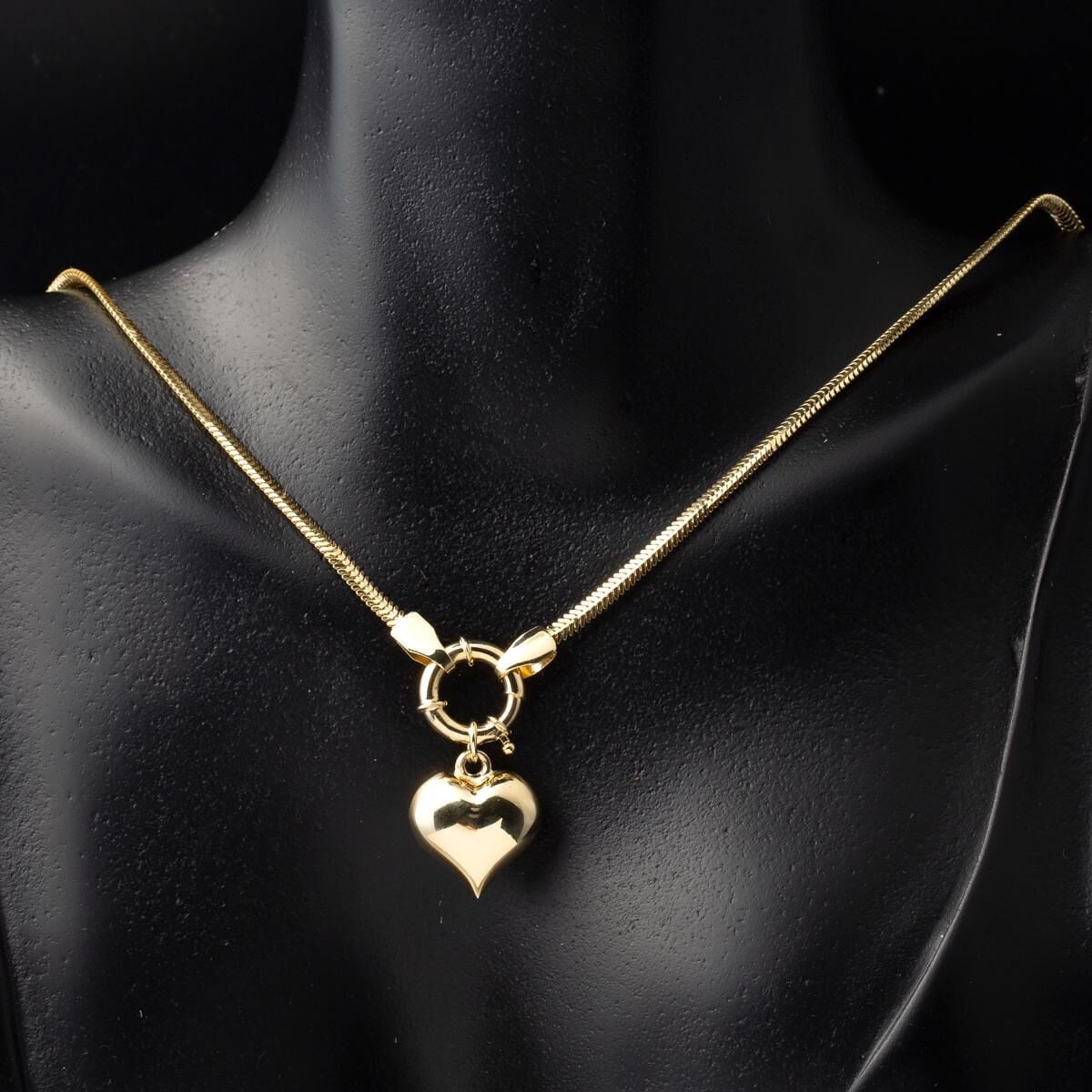 14K Yellow Gold Heart Collar Necklace