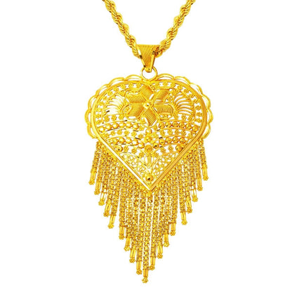22K Yellow Gold Heart Indian Style Necklace (25.75 g)