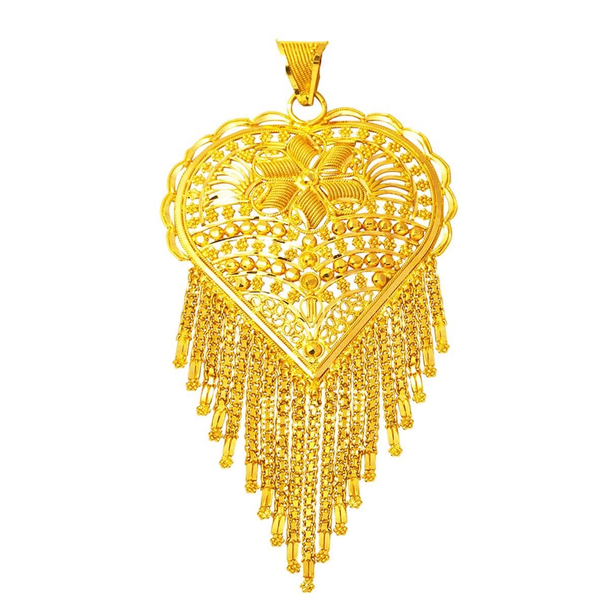 22K Yellow Gold Heart Indian Style Necklace (25.75 g)