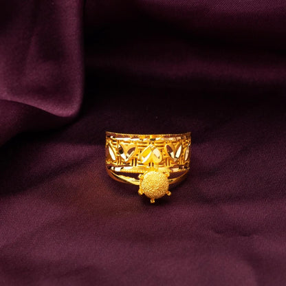 22K Yellow Gold Heart Ball Ring