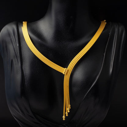 22K Yellow Gold Woven Link Collar Necklace