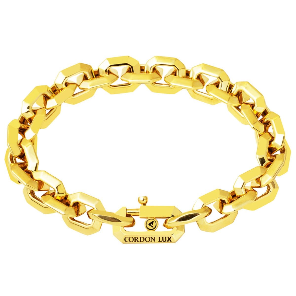 14K Yellow Gold Square Hoop Enamel Chain Bracelet