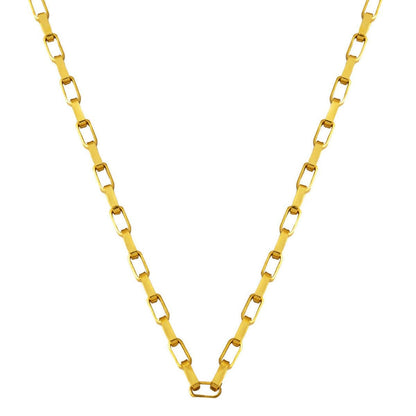22K Yellow Gold Square Hoop Chain Necklace 55 cm