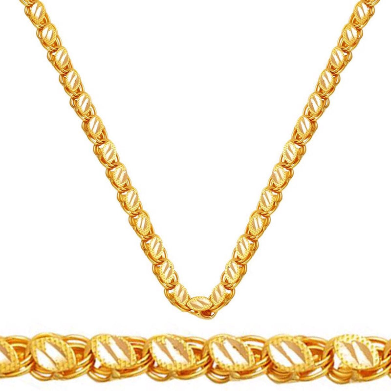 22K Yellow Gold Watermelon Seed Sequin Chain