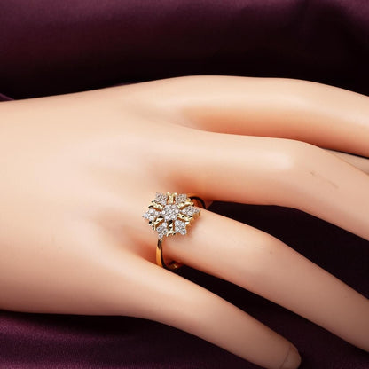 14K Yellow Gold Snowflake Cubic Zirconia Jewelry Set