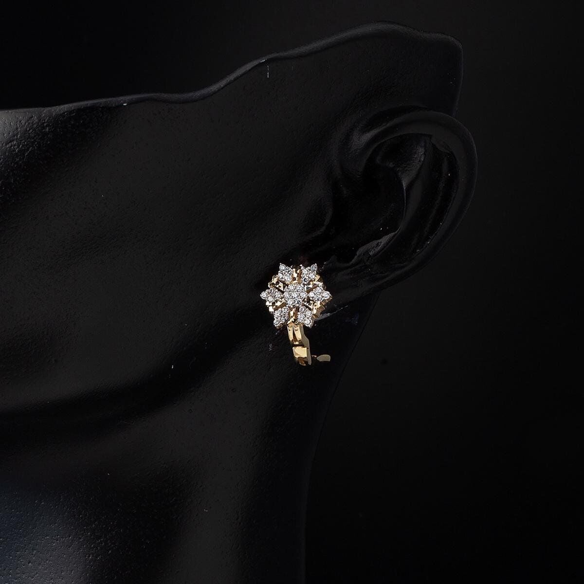 14K Yellow Gold Snowflake Cubic Zirconia Jewelry Set
