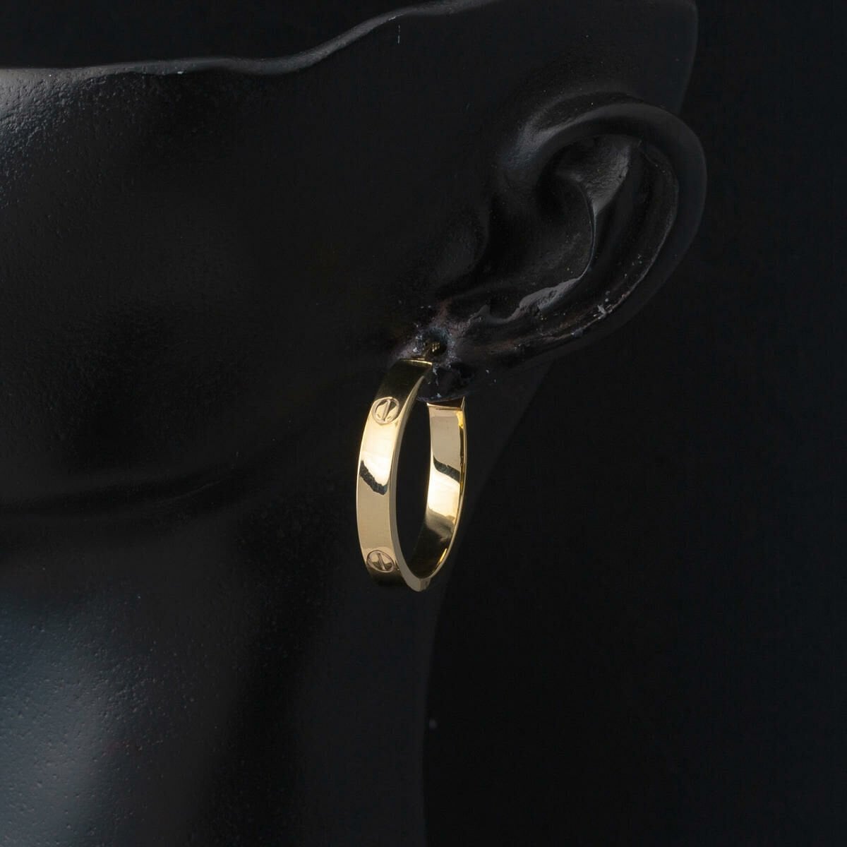 14K Yellow Gold Designer Inspired 3 cm Diameter Hoop Earrings