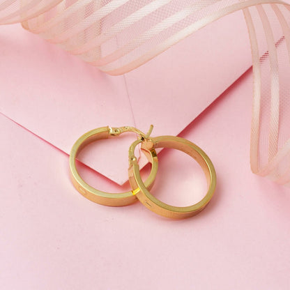 14K Yellow Gold Designer Inspired 3 cm Diameter Hoop Earrings