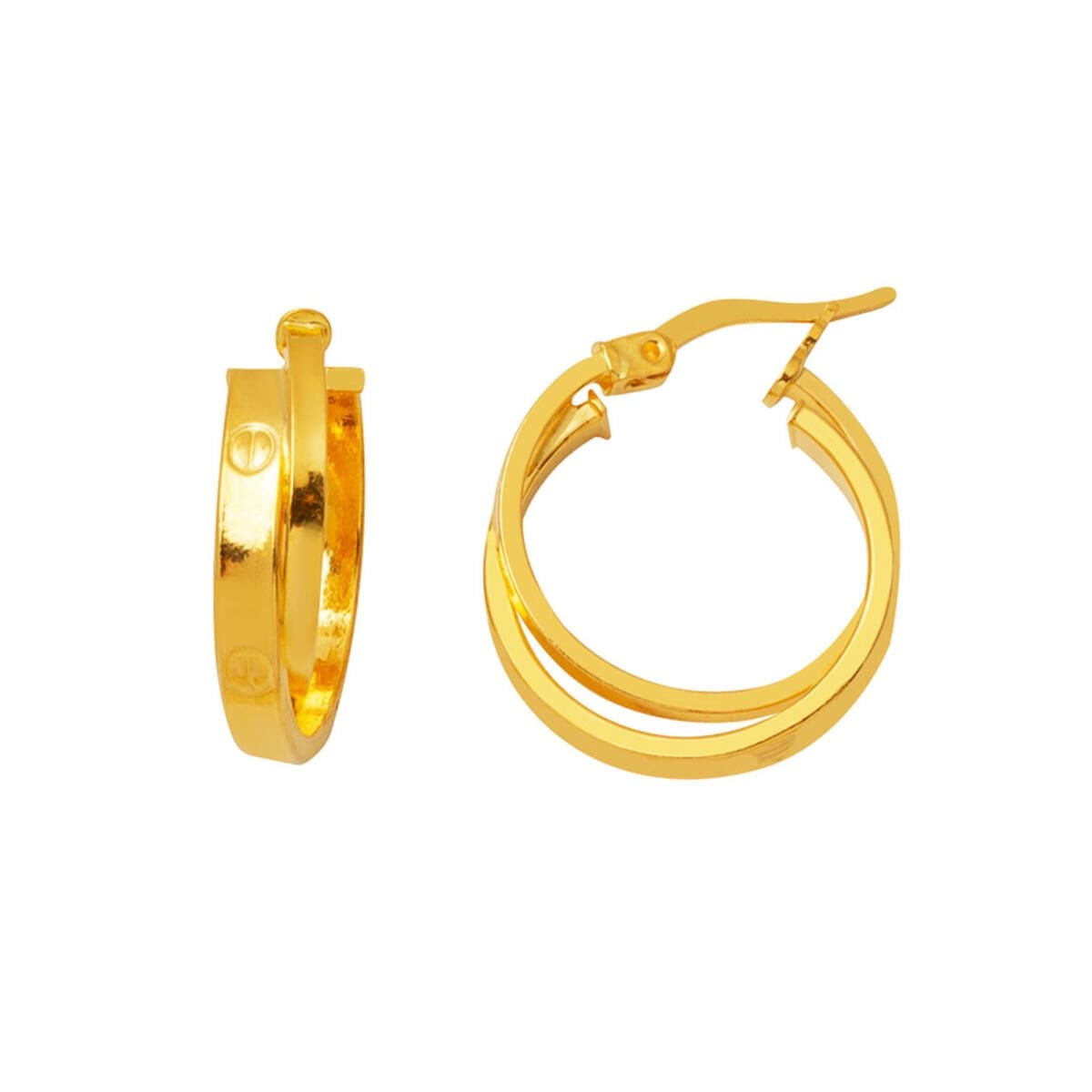 22K Yellow Gold Designer Inspired Minimalist Hoop Earrings