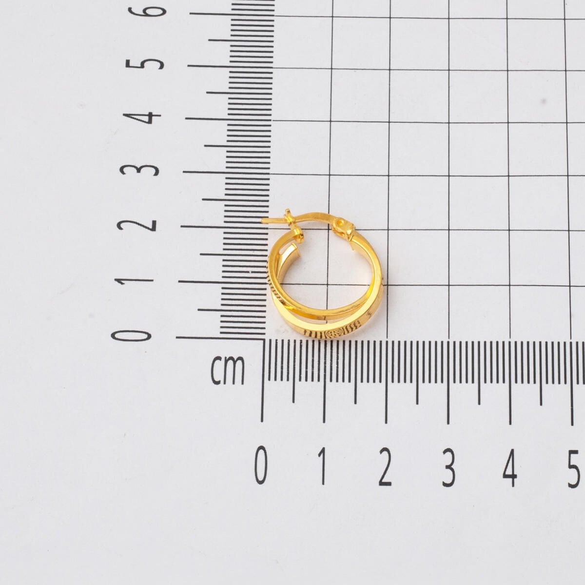 22K Yellow Gold Designer Inspired Minimalist Hoop Earrings