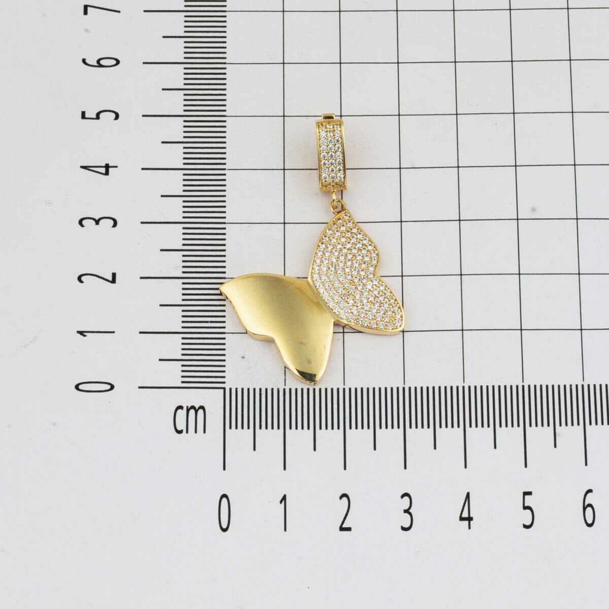 14K Yellow Gold Butterfly Braided Chain Cubic Zirconia Necklace
