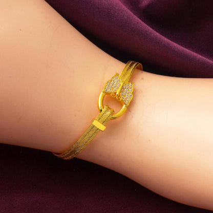 22K Yellow Gold Butterfly Trabzon Mesh Cubic Zirconia Bracelet