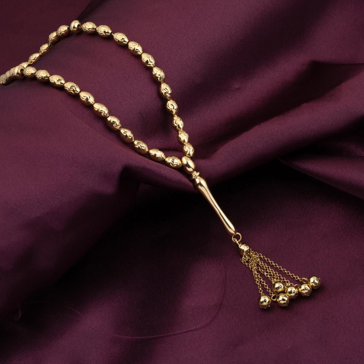 14K Yellow Gold Sword Prayer Beads