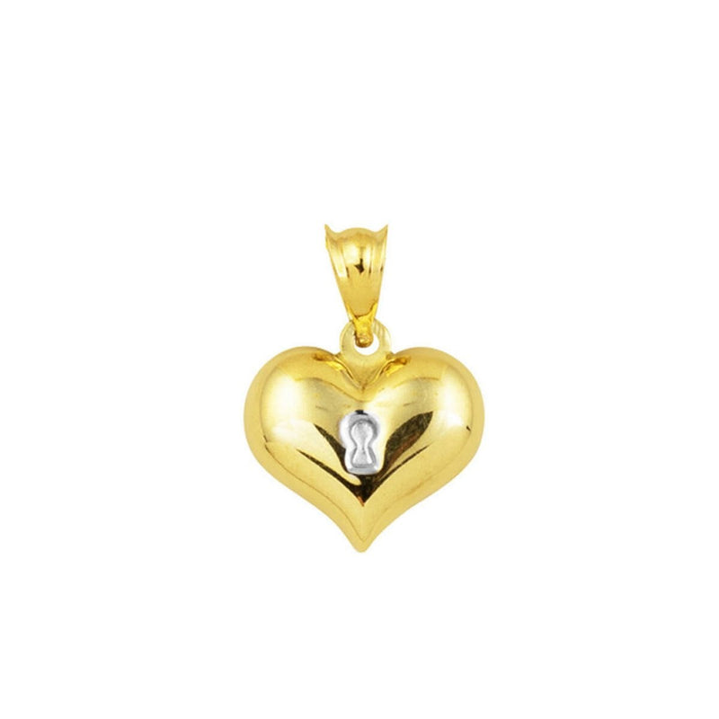 14K Yellow Gold Lock Patterned Chainless Necklace